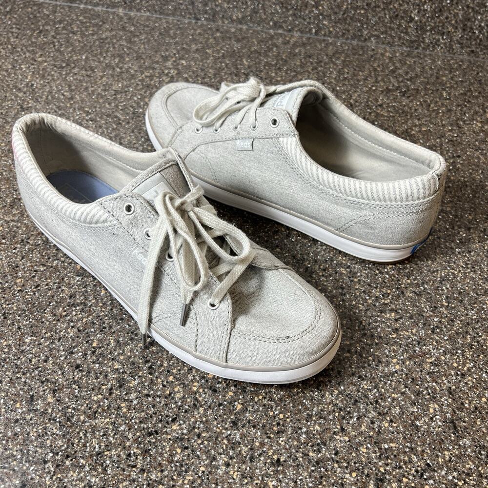 Keds Dream Foam Memory Gray Canvas Sneaker Shoes Womens Size 9.5 Low Top Lace Up